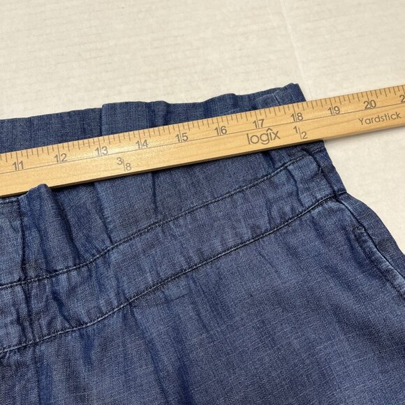 Standards and Practices Pants Womens 16 Chambray Wide Leg Cropped Paperbag Waist - Picture 6 of 12